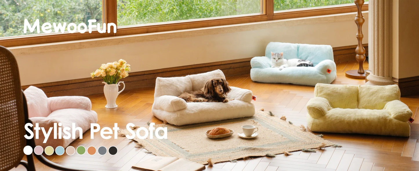 Mewoofun Pet Couch Bed 26x19 Washable Cat Bed for Dogs