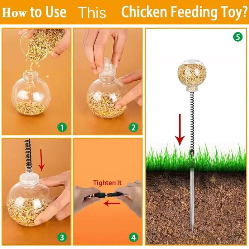 2pcs Chicken Swing Feeder Pecking Toy Funny Hens Feeding Supplies Poultry Treat Dispenser