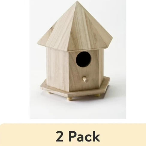Unpainted Wooden Bird House Kit For DIY Painting And Outdoor Decor For Kids