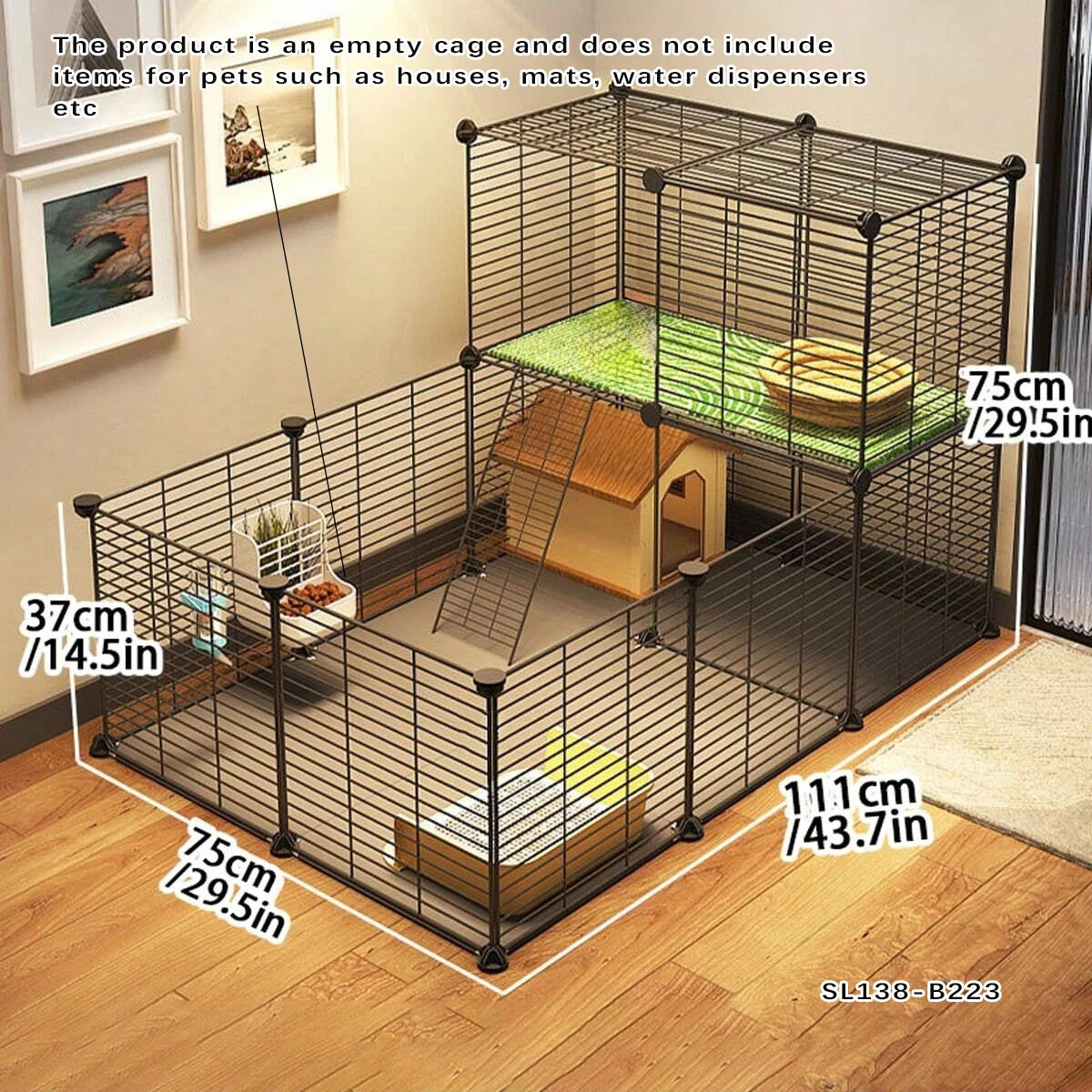 Guinea Pig Playpen, Home Landscaping Rabbit Cage, Pet Supplies Small Villa Style Pet Nest