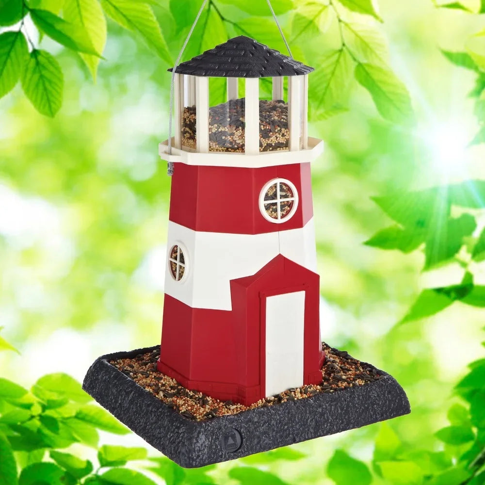 Hopper Bird Feeder Nautical Lighthouse Design Squirrel Proof