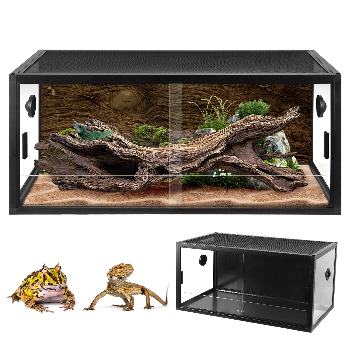 Front Opening Climbing Pet Tank For Reptiles With Ventilation Gecko Ecological Habitat Gift For Pet