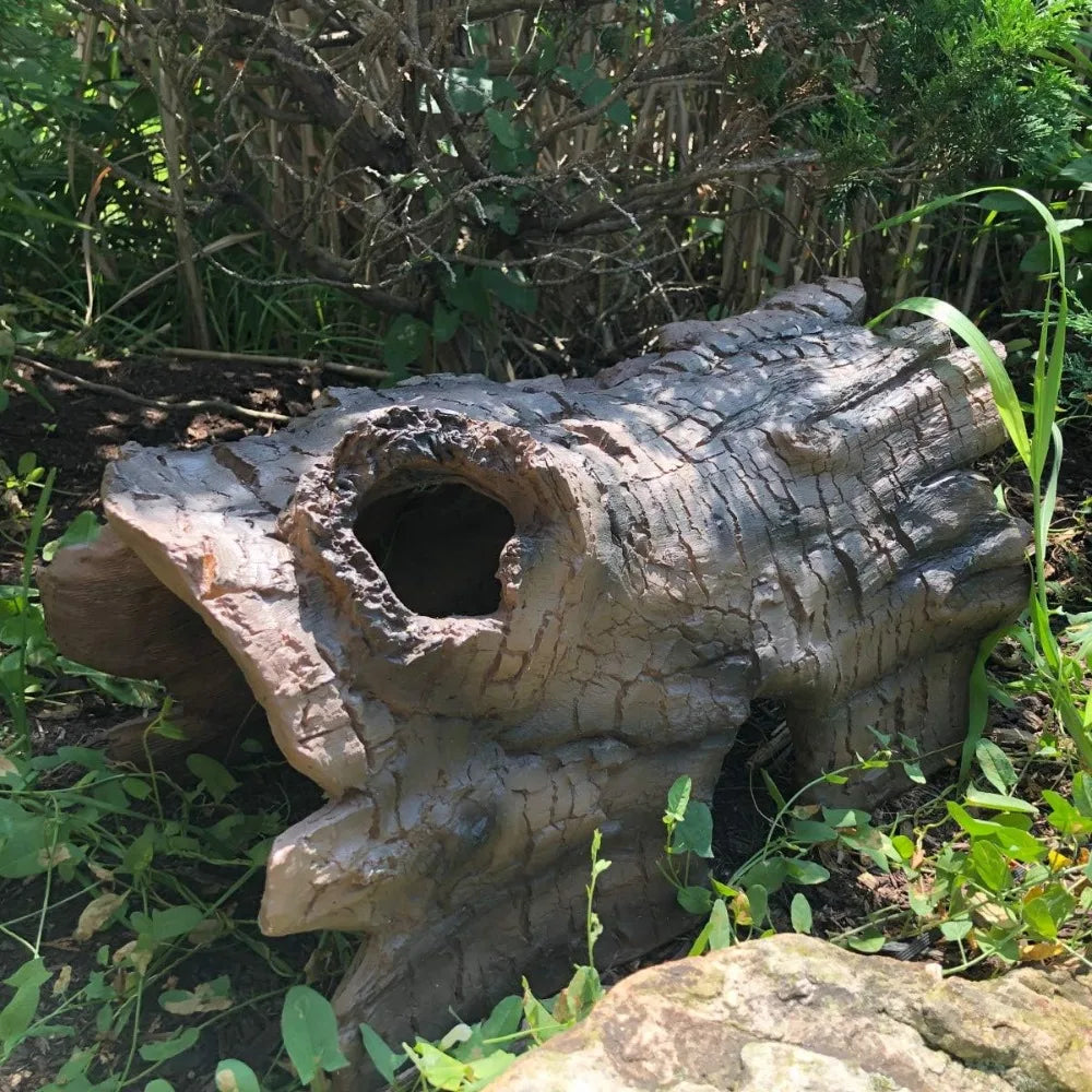 Koi Predator Controls Artificial Log Fish Holes Aquarium Decoration Brown Aquatic Pet Supplies