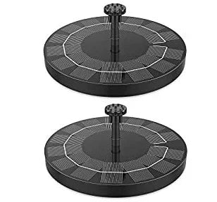 2.5W Solar Bird Bath Fountain Pump Solar Fountain Pump for Bird Bath with 6 Nozzles Pool  Fish Tank  2 Pack