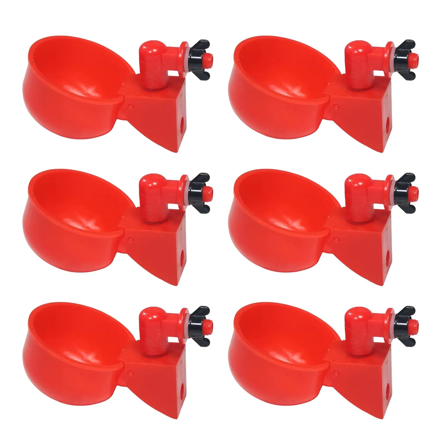 6pcs Poultry Feeder Drinker Hanging Automatic Chicken Water Dispenser Plastic Practical Convenient Tools for Farm Animal Feeding