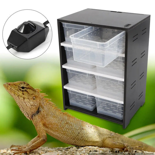 8 Grid Reptile Enclosure Pet Cage Tank for Lizard Spider Snake Tortoise Breeding Box