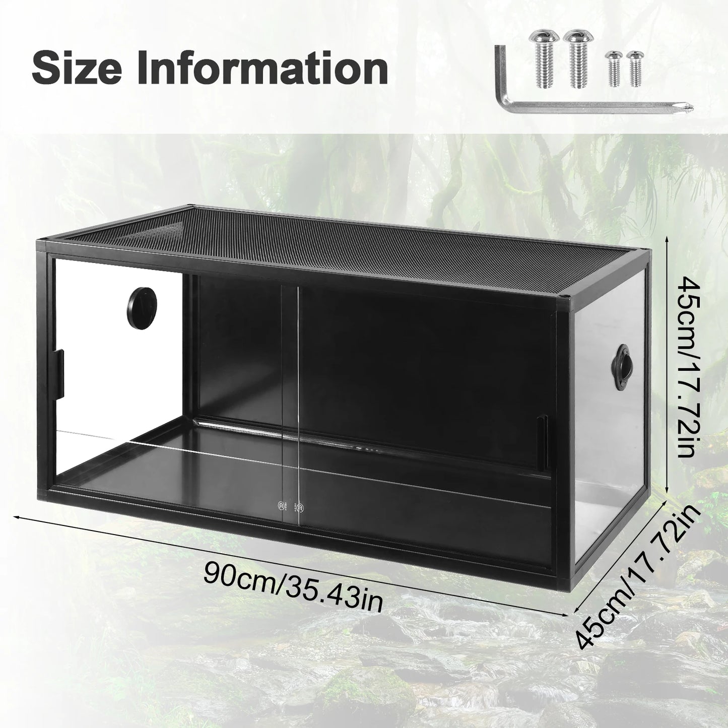 Front Opening Climbing Pet Tank For Reptiles With Ventilation Gecko Ecological Habitat Gift For Pet