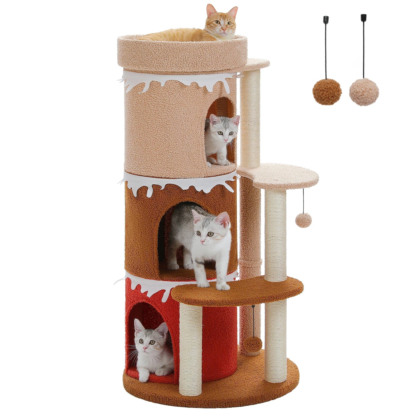 Cat Tree For Large Cats With Top Perch And Sisal Scratching Posts Indoor Cat Tower Gift