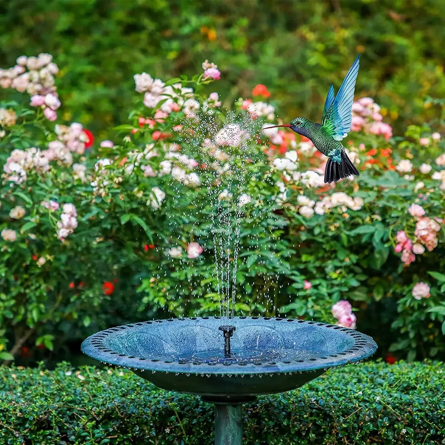 2.5W Solar Bird Bath Fountain Pump Solar Fountain Pump for Bird Bath with 6 Nozzles Pool  Fish Tank  2 Pack