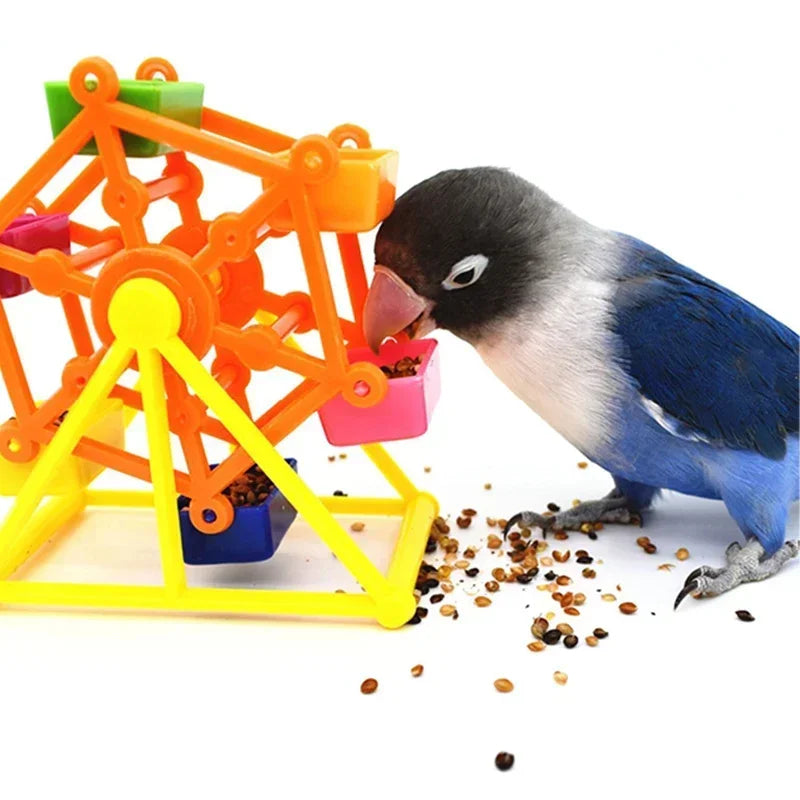 Colorful Parrot Foraging Windmill Toy For Training
