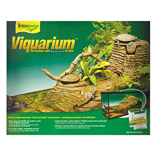Fauna Viqaquarium All In One Terrarium Aquarium Ideal For Aquatic Reptiles Amphibians With Cascading Waterfall Basking Areas Easy Climb