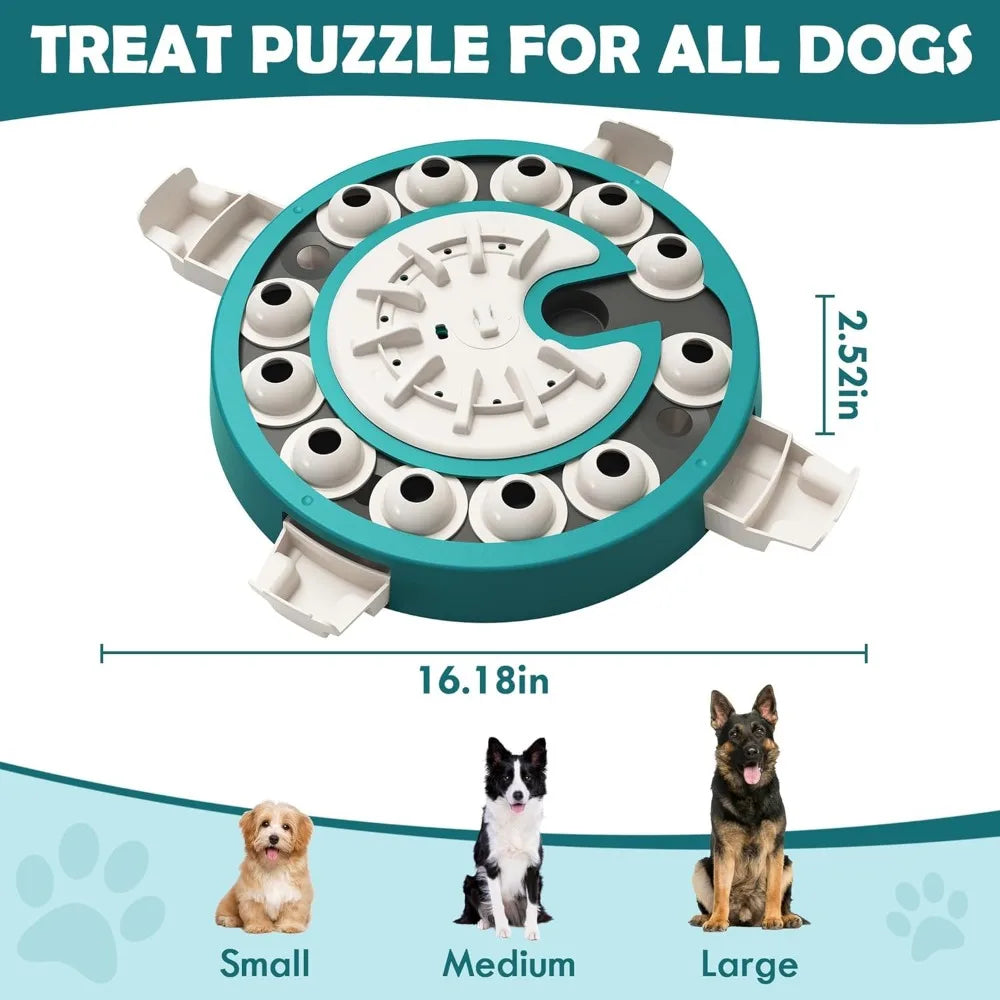 Dog Puzzle Toy Adjustable Difficulty Level Three In One Plastic For Indoor Mental Stimulation Training