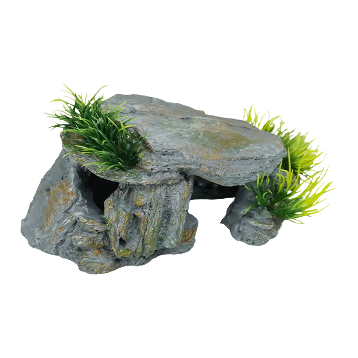 Aquarium Reptile Cave Turtle Bask Platform Rock Hide