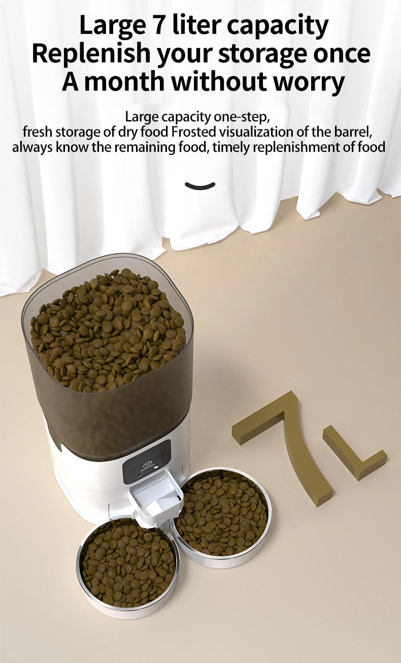 PAPIFEED Cat Double Bowl Smart Automatic Feeder 7L Capacity