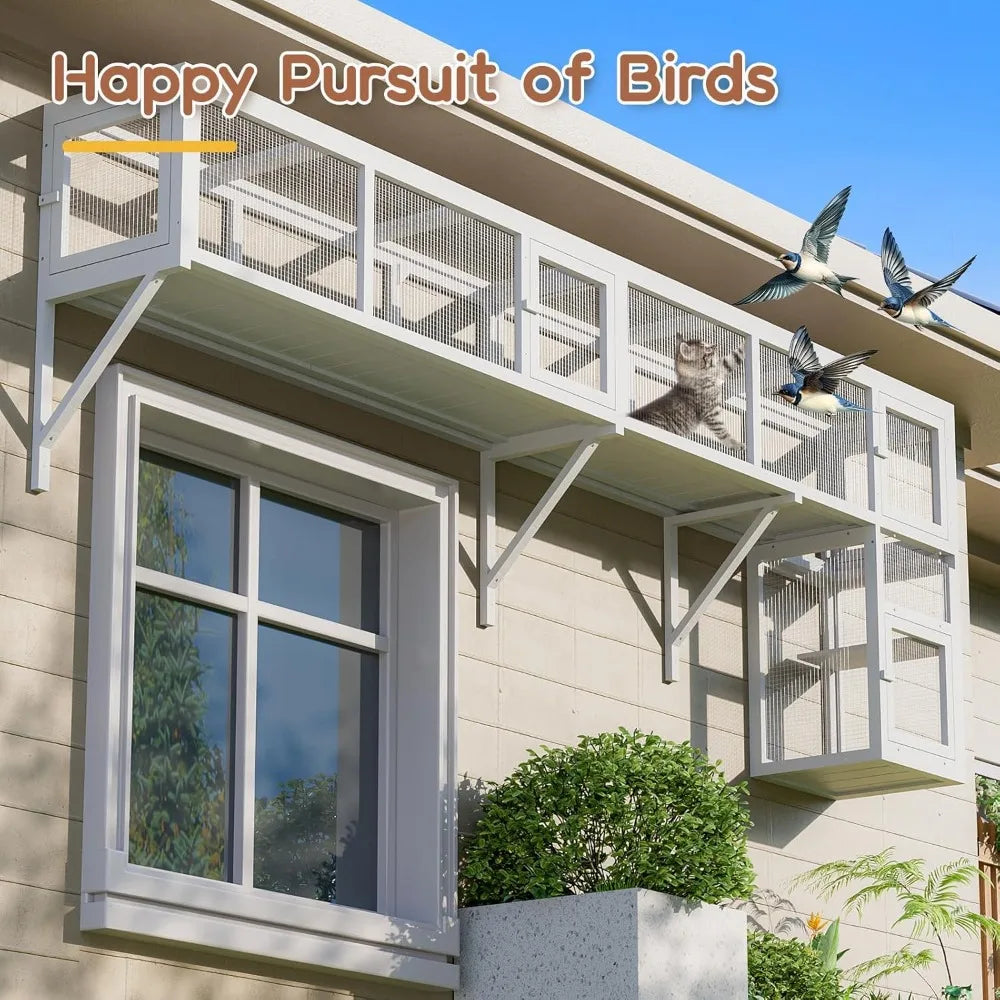 Cat Tunnel With Extendable Design Catio Window Box Enclosure For Outdoor Use