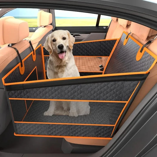 Dog Car Seat for Large Dogs Waterproof Oxford Fabric Foldable Back Seat Extender for Pets 27.5L x 21.6W x 20H Inches