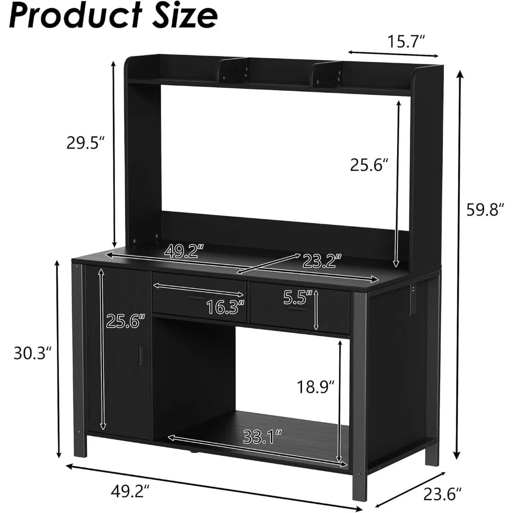 Large Reptile Terrarium Enclosure Stand With LED Lights And Power Outlet 120 Gallon Capacity 4x2x2 Modern Black