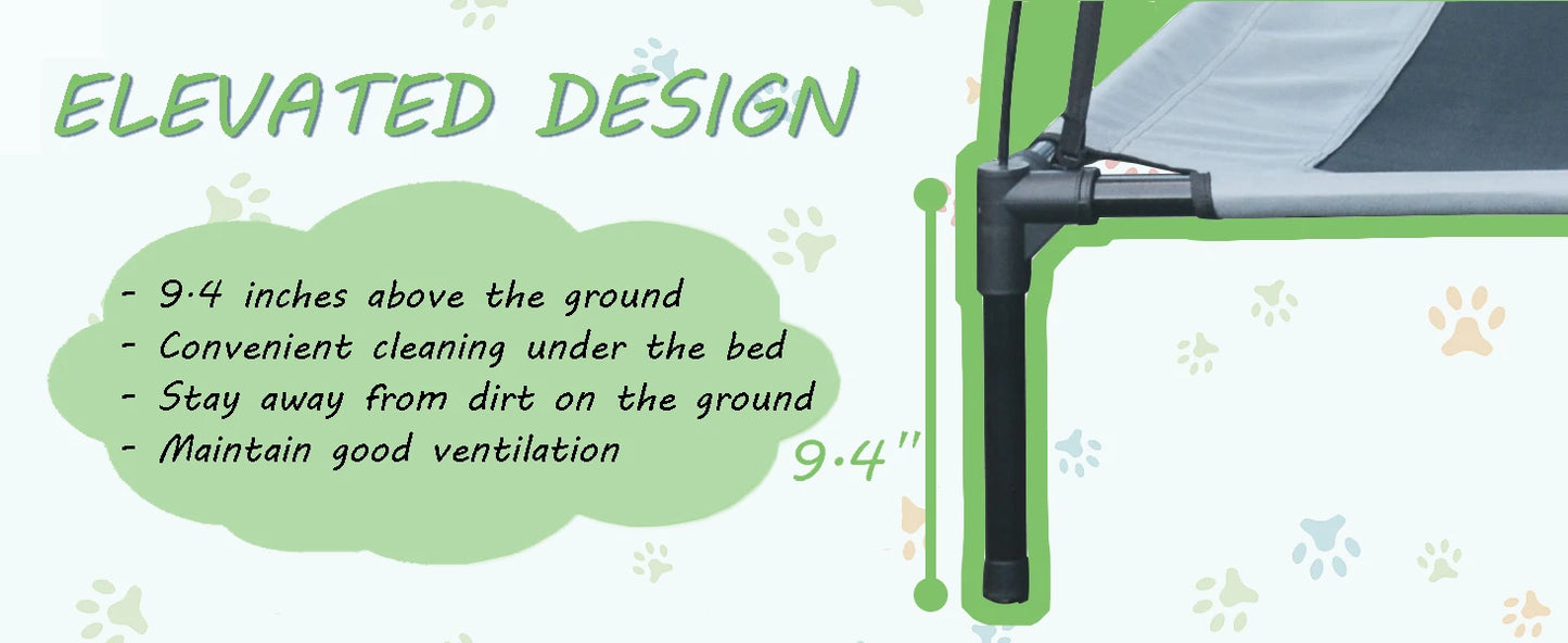 Dog Bed with Canopy Anti Scratch Oxford Fabric Summer Portable Cot