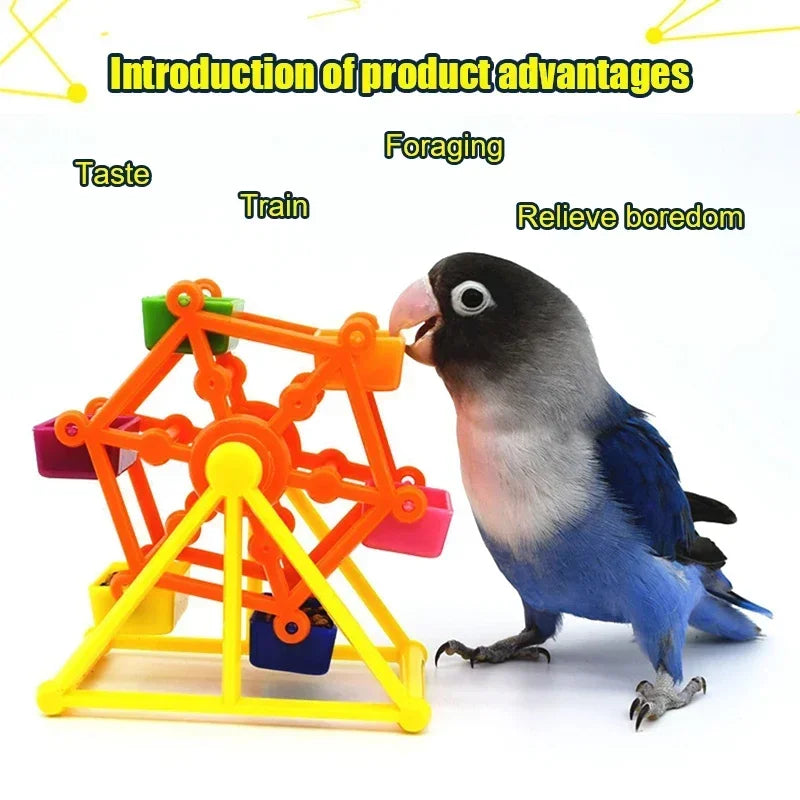 Colorful Parrot Foraging Windmill Toy For Training