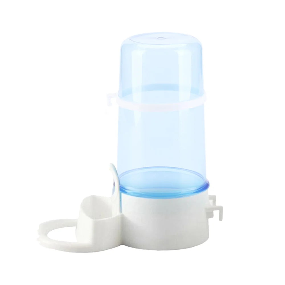 Bird Water Drinker Feeder Container For Birdcages Transparent Blue Plastic