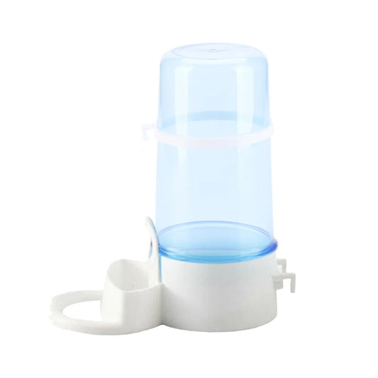 Bird Water Drinker Feeder Container For Birdcages Transparent Blue Plastic