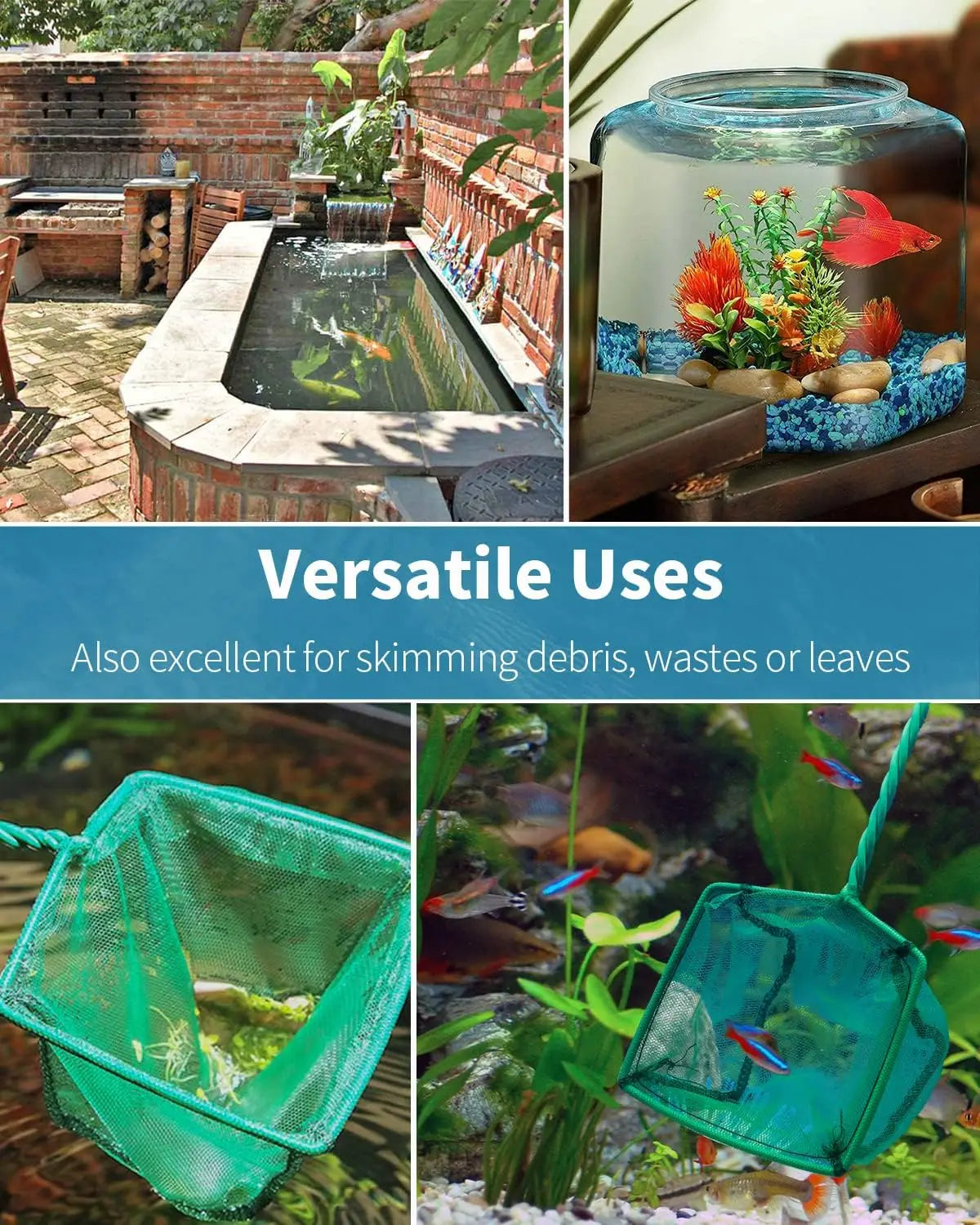 Pawfly Fine Mesh Aquarium Net With Braided Metal Handle For Small Tanks