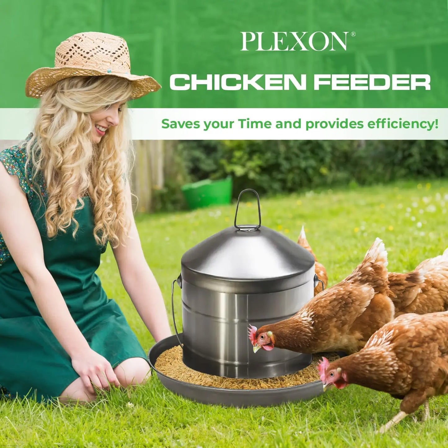 Stainless Steel Hanging Chicken Feeder No Waste Food Grade
