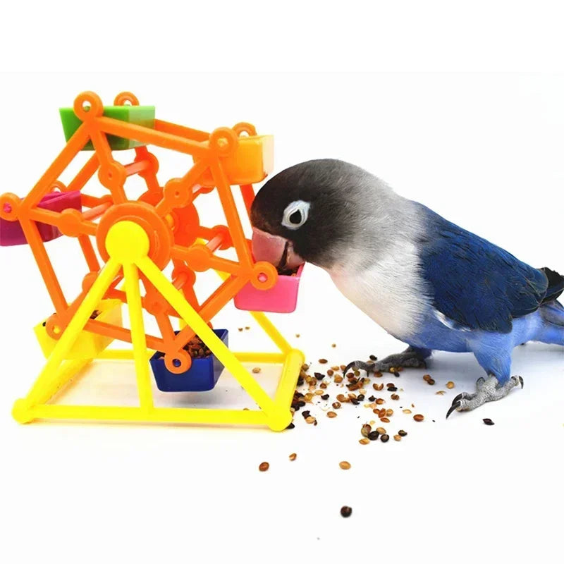 Colorful Parrot Foraging Windmill Toy For Training