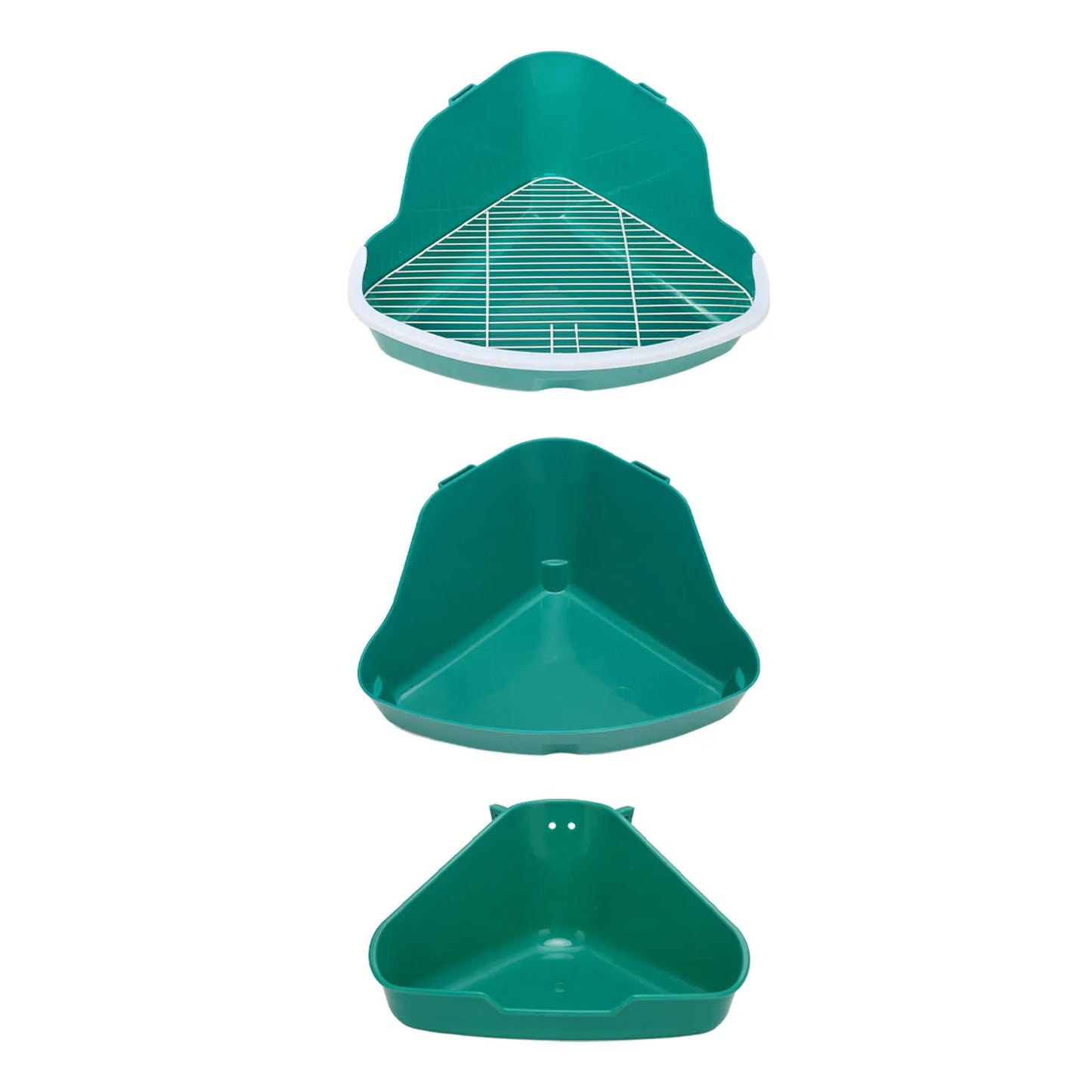Small Animal Corner Litter Box Reinforced Fanshaped Easy to Clean Prevent Splash for Rabbits Chinchillas