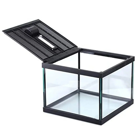 Reptile Amphibian Glass Terrarium Tank Ventilated Habitat Waterproof Lightweight 7.8x7.8x5.9 Inches