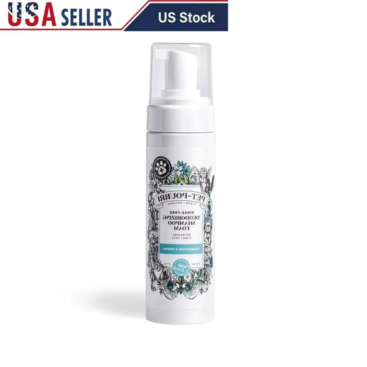 Waterless Pet Shampoo Foam Deodorizing Grooming Cleanser No Rinse Paw Cleaner Fresh Scent for Dogs and Cats Travel Friendly Easy to Use