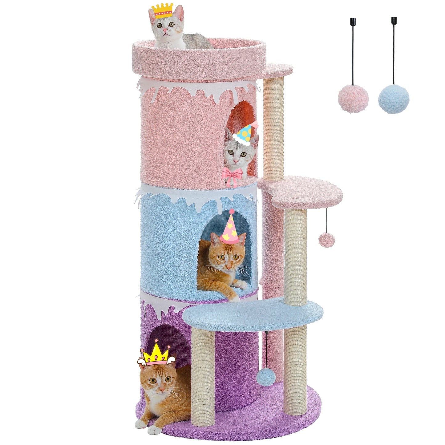 Cat Tree For Large Cats With Top Perch And Sisal Scratching Posts Indoor Cat Tower Gift