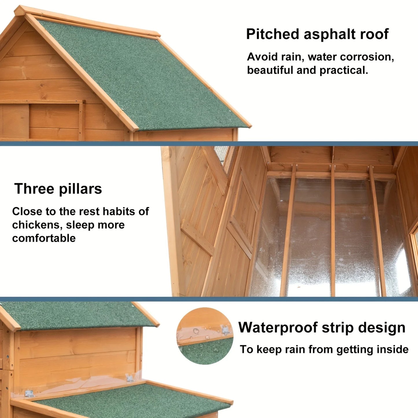 Mobile Wooden Chicken Coop On Wheels For Six To Eight Chickens With Nesting Box