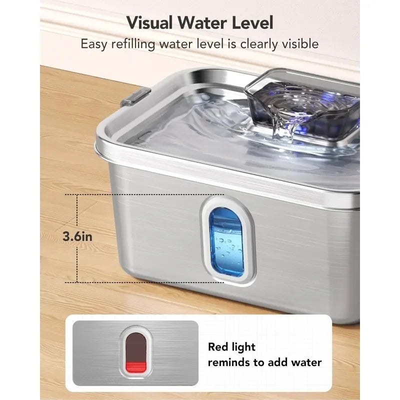 Dog Water Fountain for Large Dogs Stainless Steel 2 Gal