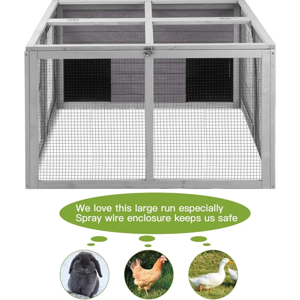 Rabbit Hutch Indoor, Bunny Cage Outdoor, Small Animal House with Large Run