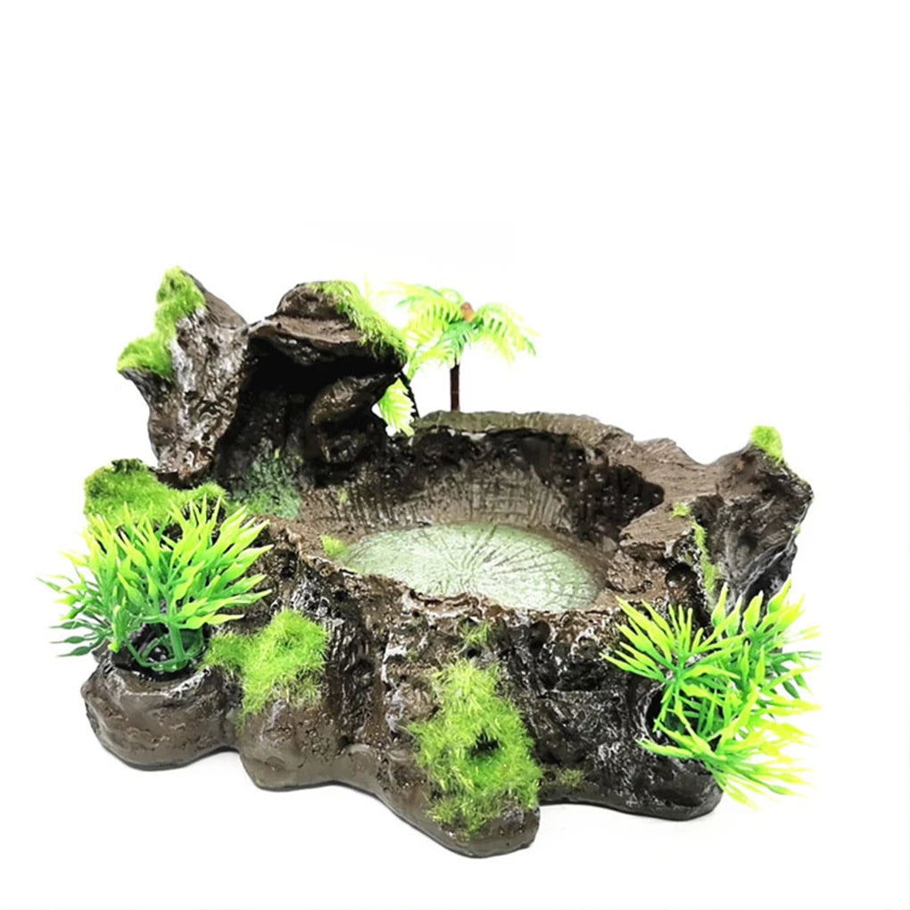 Stable And Sturdy Reptile Feeder Bowl Durable Resin Food And Water Dish For All Reptile Needs