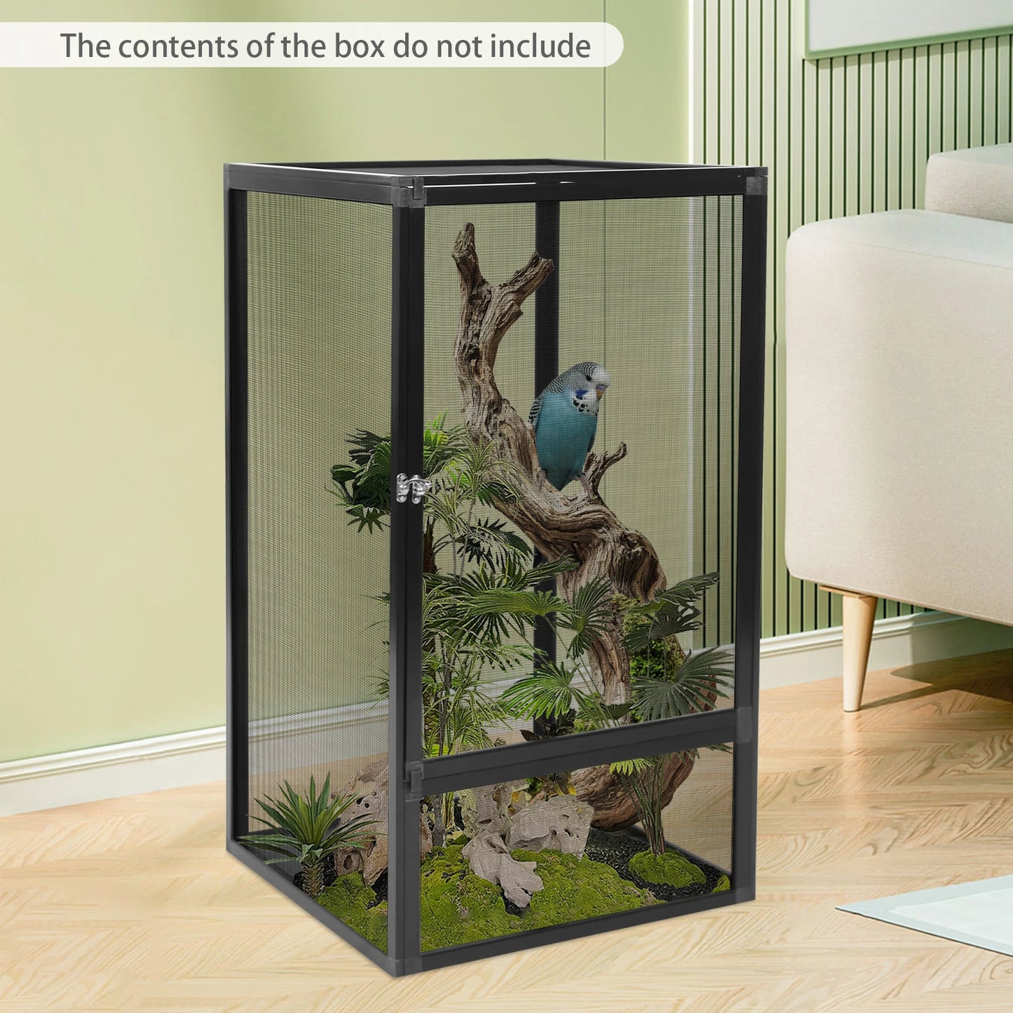 Aluminum Alloy Reptile Feeding Box Terrarium 45x45x80cm