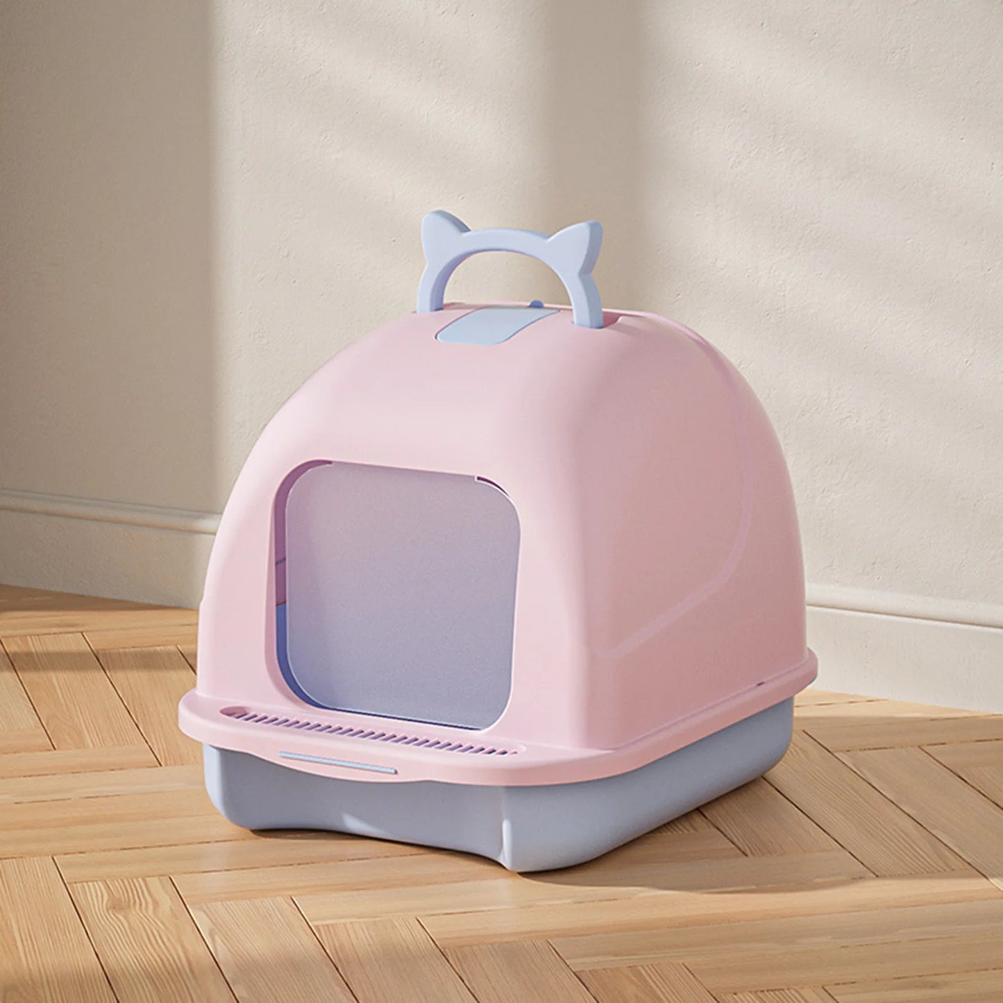 Large Cat Litter Box With Lid Enclosed Toilet Scoop Included