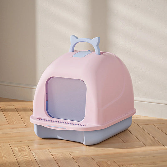 Large Cat Litter Box With Lid Enclosed Toilet Scoop Included