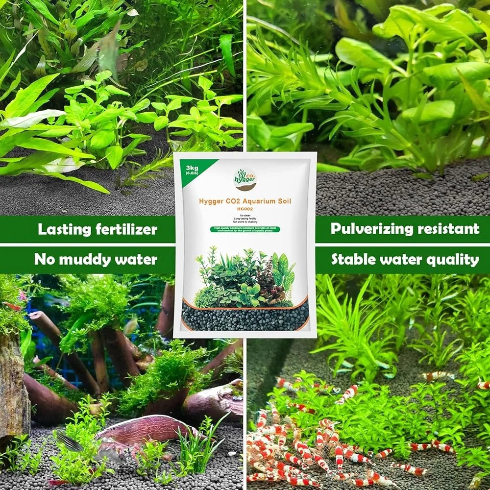 Aquarium Soil Aquascaping Substrate Natural Fertilizer for Plants and Shrimps No Rinse Required