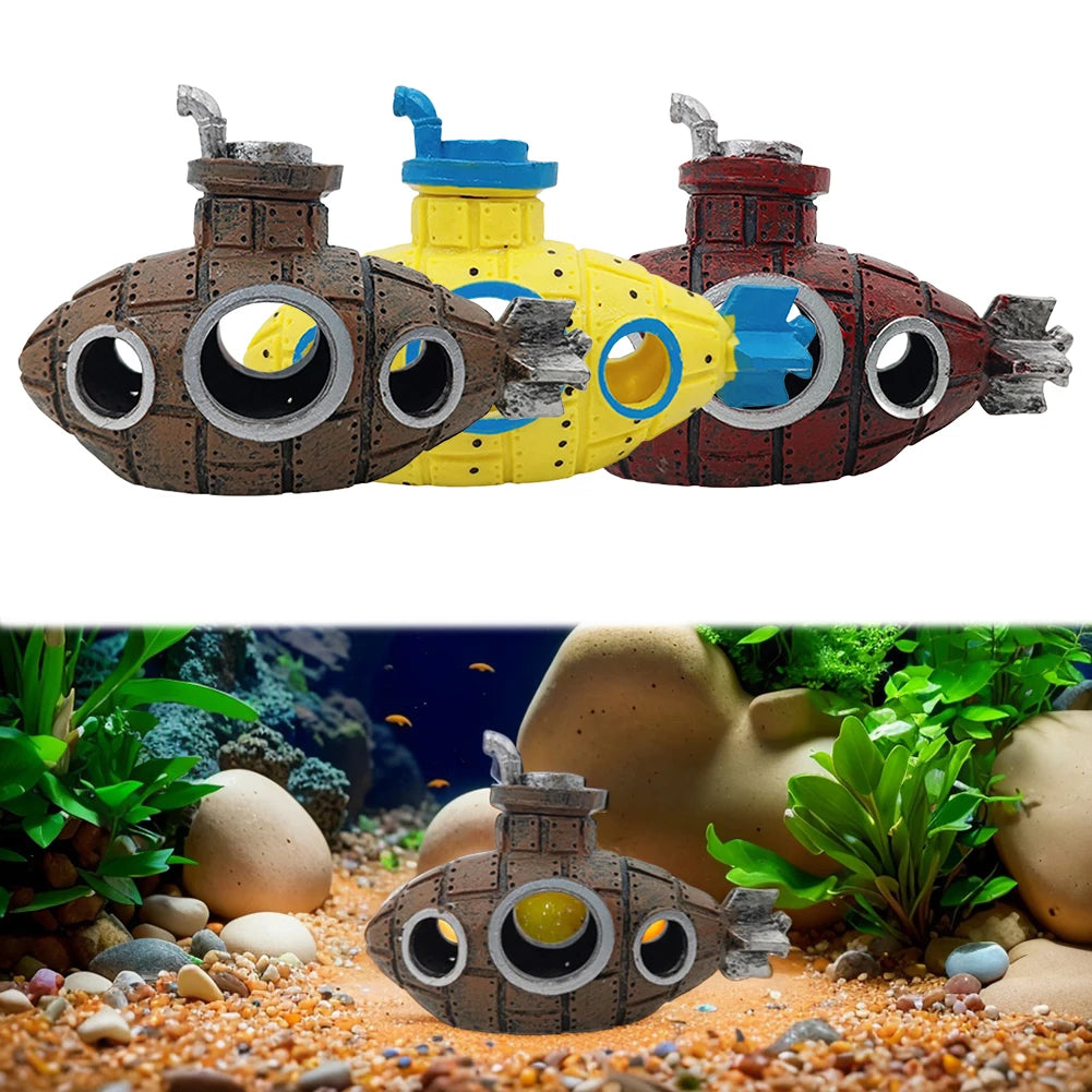 Aquarium Submarine Ornament Submarine Wreck Decoration Fish Tank Landscaping