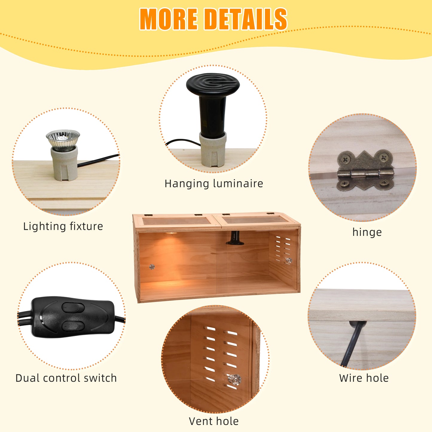 Wooden Chicken Brooder Box Small Animal Cage For Poultry Breeding Quail Birds Hamsters Hedgehogs Supplies