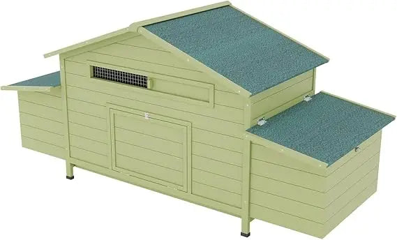 Large Wooden Chicken Coop Outdoor Hen House Poultry Cage with 4 Nesting Boxes and Leakproof Pull-On Tray Weatherproof Poultry