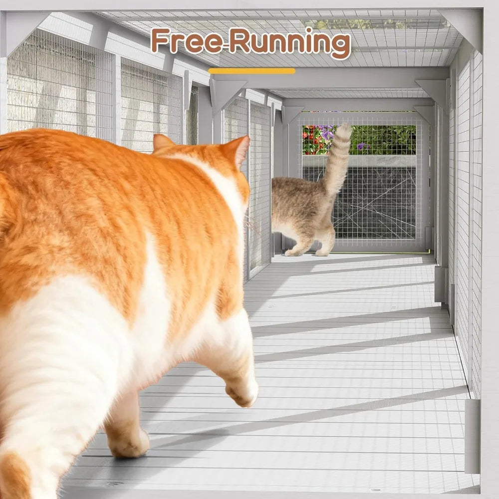 Cat Tunnel With Extendable Design Catio Window Box Enclosure For Outdoor Use