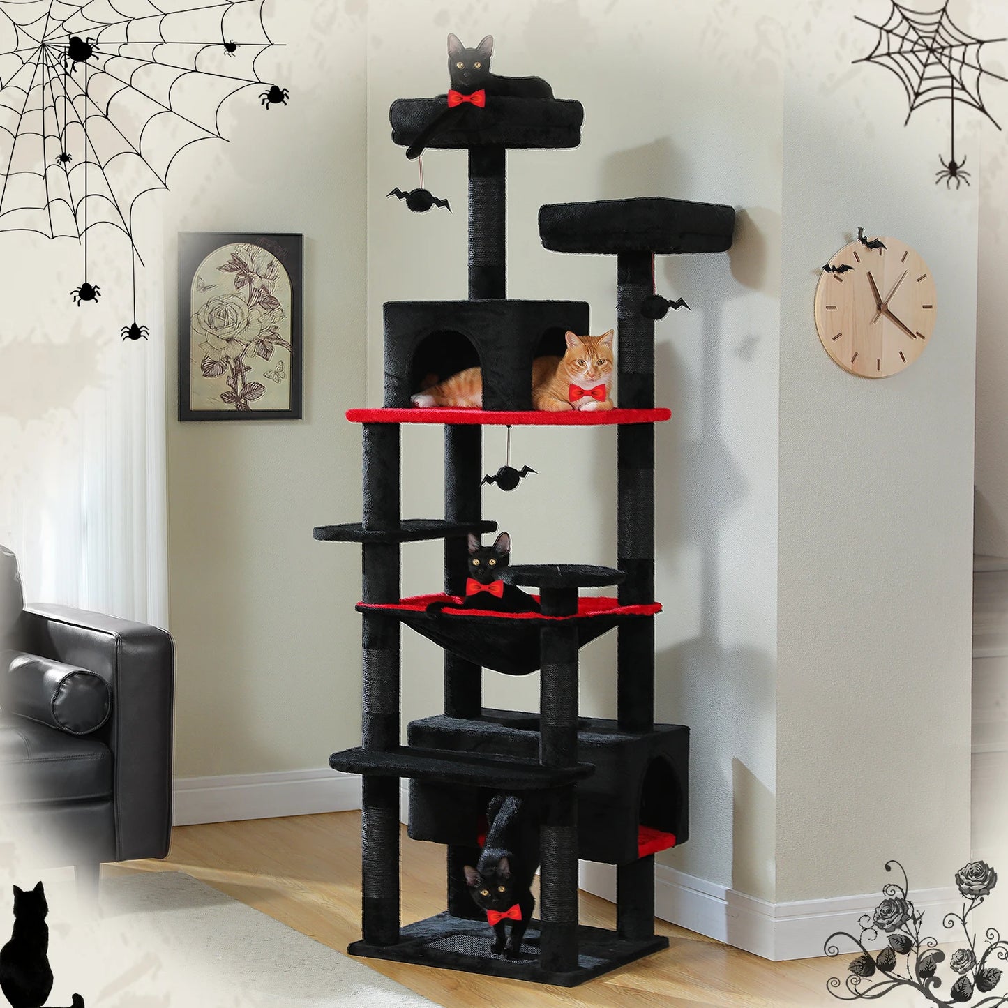 184cm Large Cat Tree For Indoor Cats With Scratching Posts