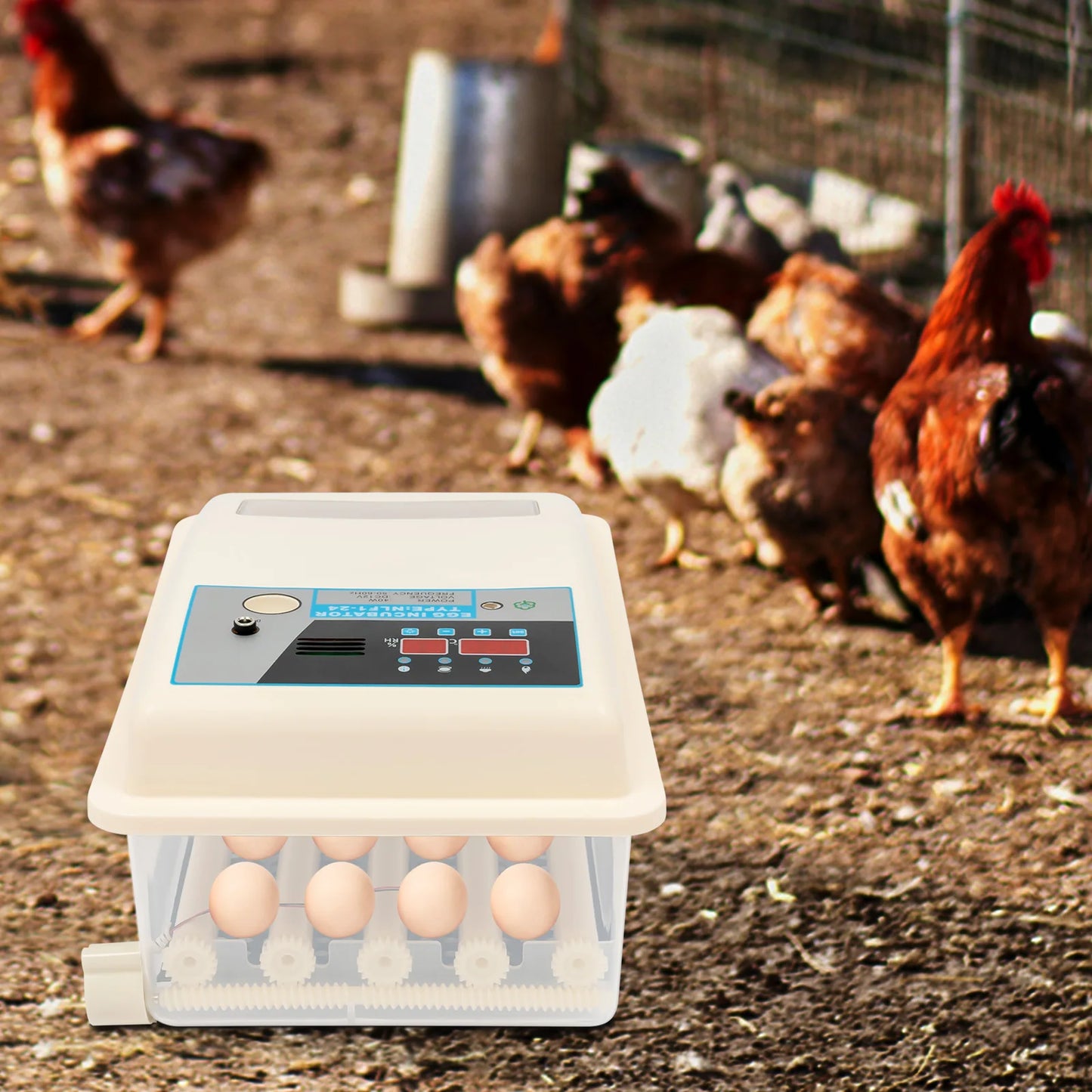 24 Eggs Automatic Digital Incubator With Auto Turning Humidity Control And LED Display For Chicken And Duck Eggs