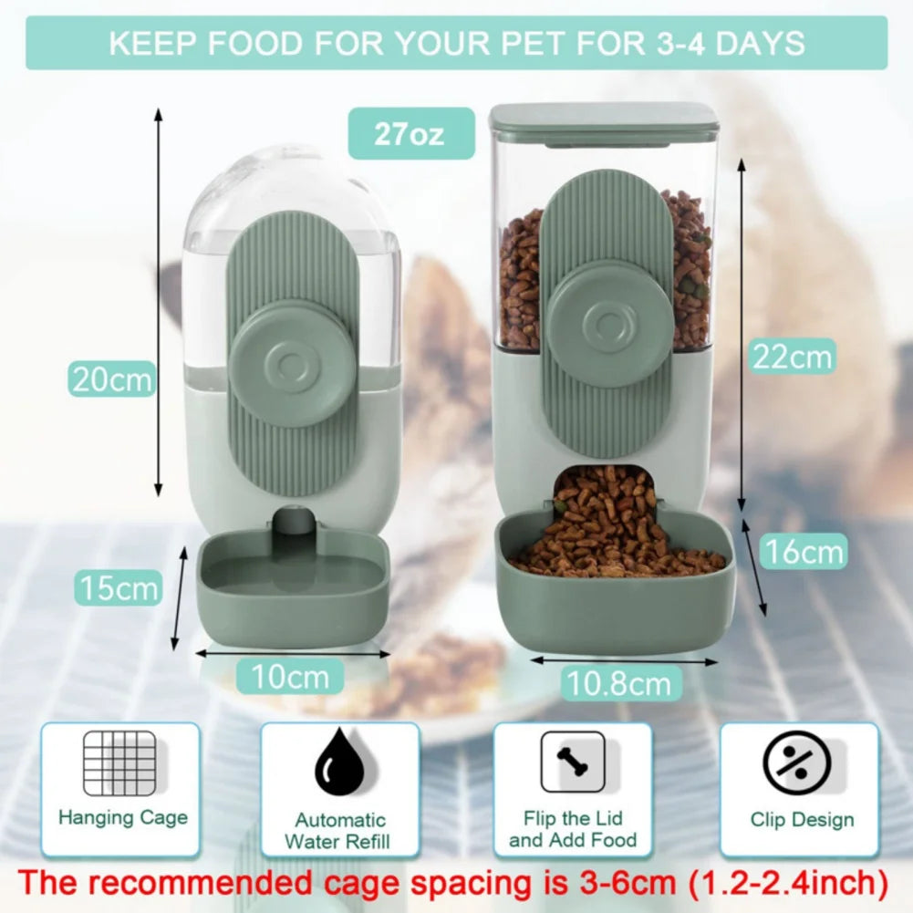 27oz Automatic Pet Bowl Cage Hanging Feeder For Pets