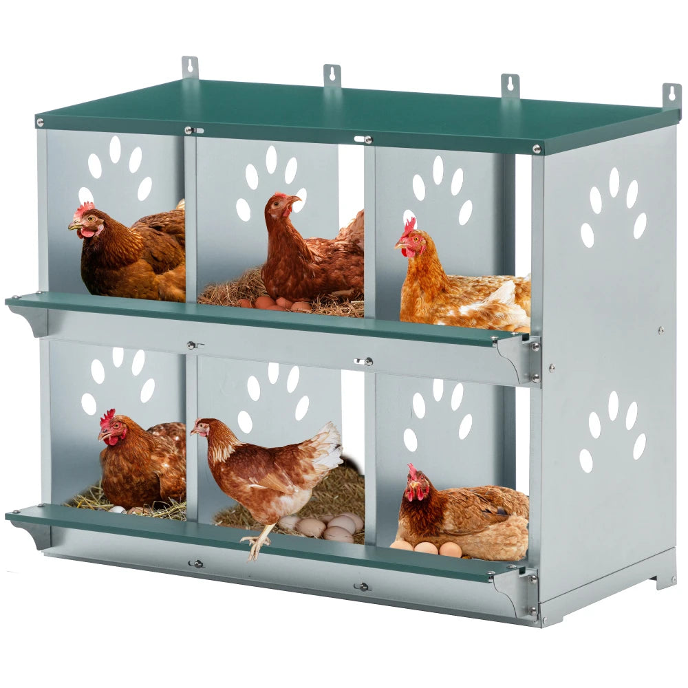 Chicken House 6 Chamber Metal Chicken House Galvanized Steel Hen House Chicken Coop Farm