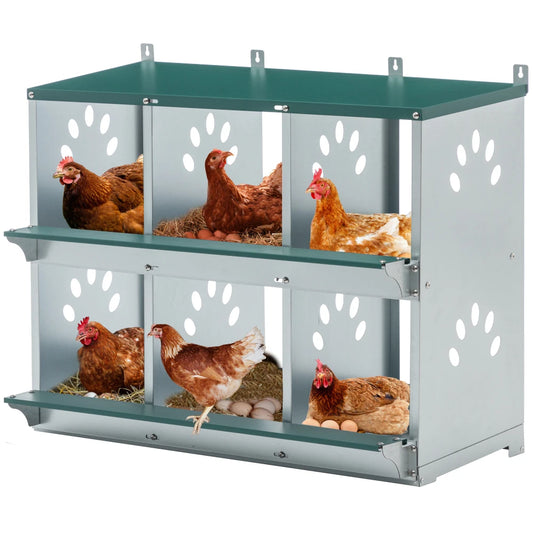 Chicken House 6 Chamber Metal Chicken House Galvanized Steel Hen House Chicken Coop Farm