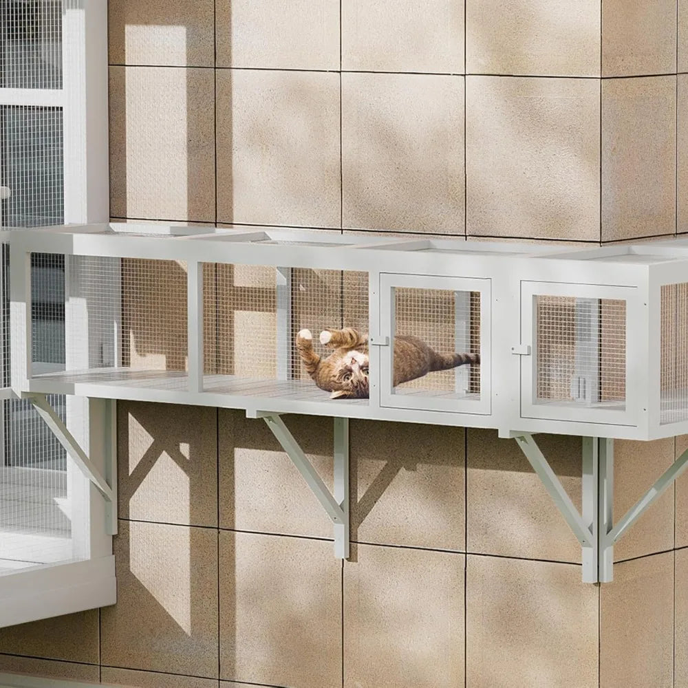 Cat Tunnel With Extendable Design Catio Window Box Enclosure For Outdoor Use